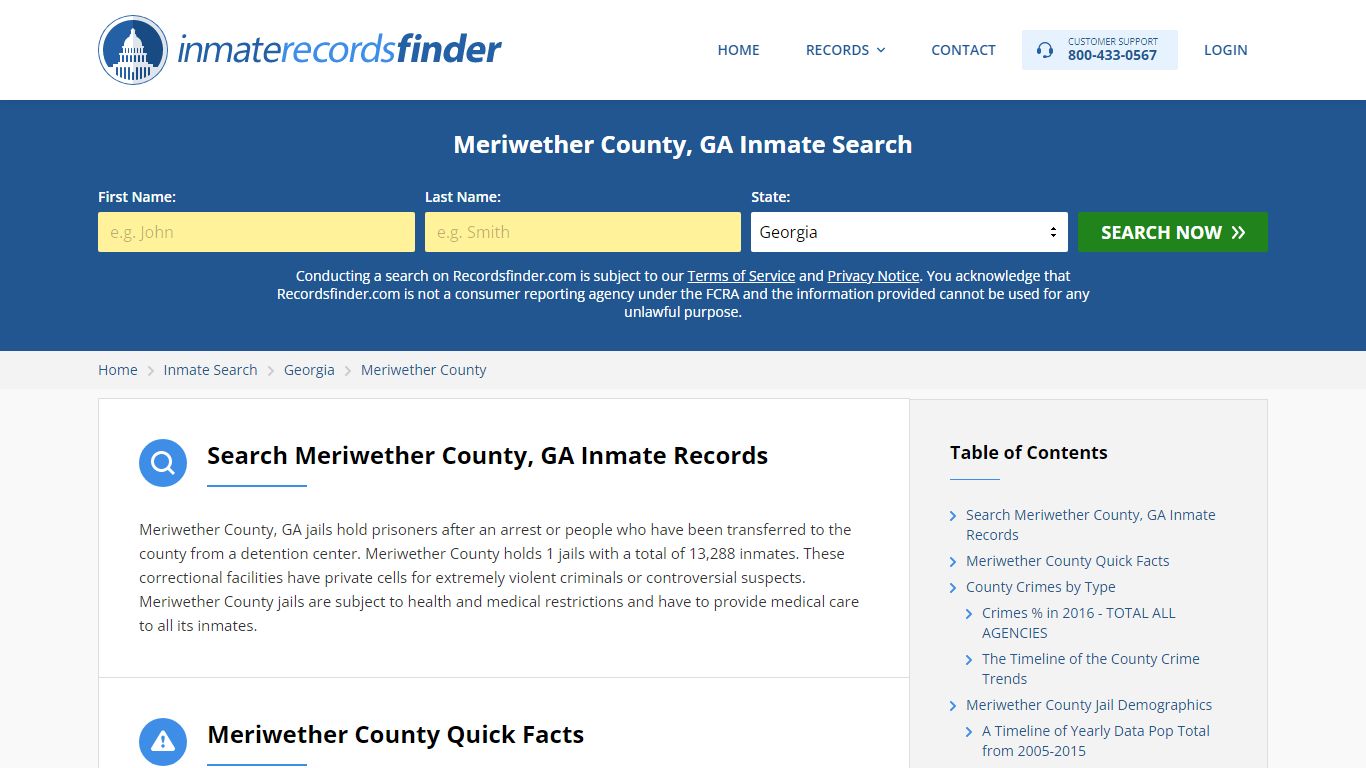 Meriwether County, GA Inmate Lookup & Jail Records Online